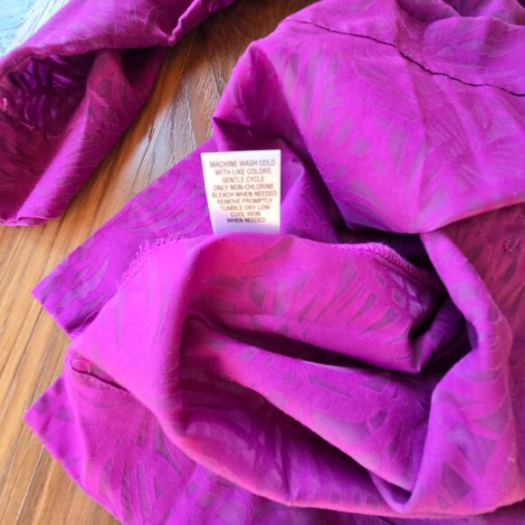 Studio Works Purple Sheer Button Down Polyester/Cotton Blouse [A] - Picture 6 of 6